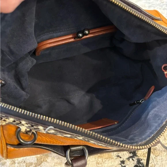 Coach rogue 1941 exotic butterscotch tan purse handbag satchel leather fair - Picture 15 of 15